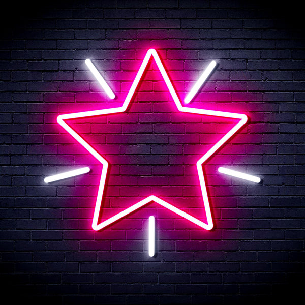 advpro-flashing-star-ultra-bright-led-neon-sign-fnu0109 - White & Pink