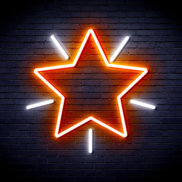 advpro-flashing-star-ultra-bright-led-neon-sign-fnu0109 - White & Orange