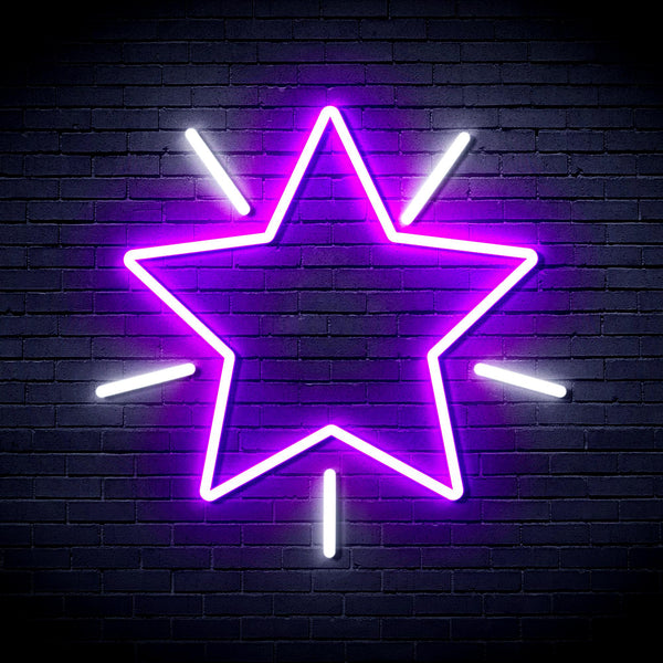 advpro-flashing-star-ultra-bright-led-neon-sign-fnu0109 - White & Purple