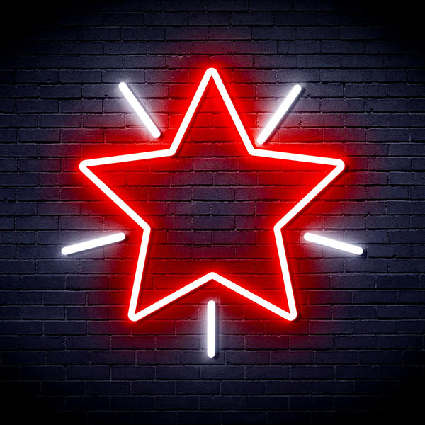 advpro-flashing-star-ultra-bright-led-neon-sign-fnu0109 - White & Red