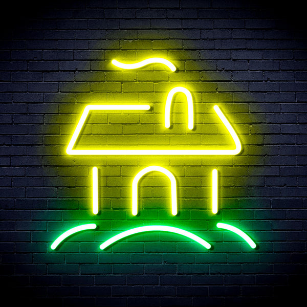 advpro-house-ultra-bright-led-neon-sign-fnu0110 - Green & Yellow
