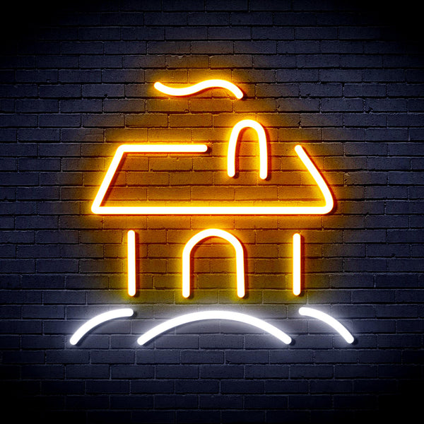 advpro-house-ultra-bright-led-neon-sign-fnu0110 - White & Golden Yellow