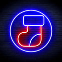 advpro-christmas-sock-ultra-bright-led-neon-sign-fnu0112 - Blue & Red