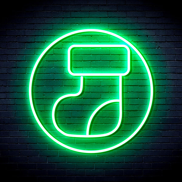 advpro-christmas-sock-ultra-bright-led-neon-sign-fnu0112 - Green