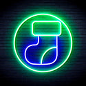 advpro-christmas-sock-ultra-bright-led-neon-sign-fnu0112 - Green & Blue