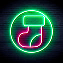 advpro-christmas-sock-ultra-bright-led-neon-sign-fnu0112 - Green & Pink