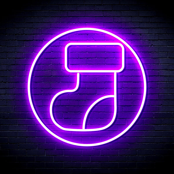 advpro-christmas-sock-ultra-bright-led-neon-sign-fnu0112 - Purple