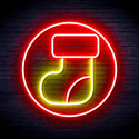 advpro-christmas-sock-ultra-bright-led-neon-sign-fnu0112 - Red & Yellow