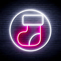 advpro-christmas-sock-ultra-bright-led-neon-sign-fnu0112 - White & Pink