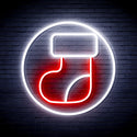 advpro-christmas-sock-ultra-bright-led-neon-sign-fnu0112 - White & Red