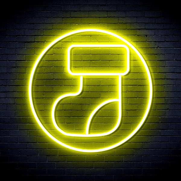 advpro-christmas-sock-ultra-bright-led-neon-sign-fnu0112 - Yellow