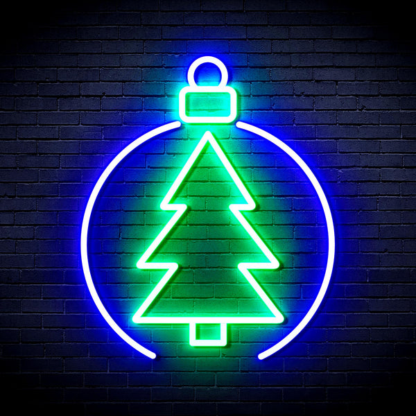 advpro-christmas-tree-ornament-ultra-bright-led-neon-sign-fnu0113 - Green & Blue