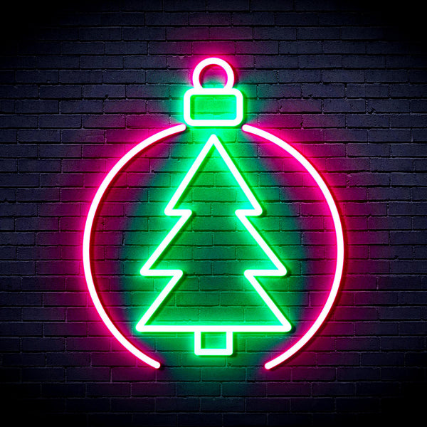advpro-christmas-tree-ornament-ultra-bright-led-neon-sign-fnu0113 - Green & Pink