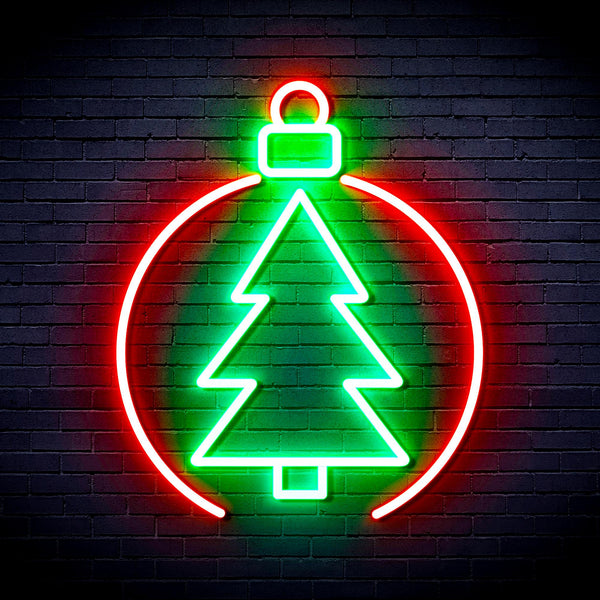 advpro-christmas-tree-ornament-ultra-bright-led-neon-sign-fnu0113 - Green & Red