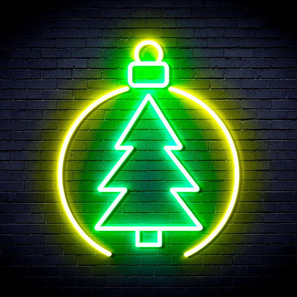 advpro-christmas-tree-ornament-ultra-bright-led-neon-sign-fnu0113 - Green & Yellow