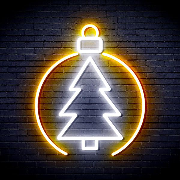 advpro-christmas-tree-ornament-ultra-bright-led-neon-sign-fnu0113 - White & Golden Yellow