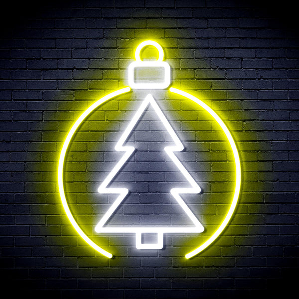 advpro-christmas-tree-ornament-ultra-bright-led-neon-sign-fnu0113 - White & Yellow