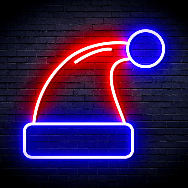 advpro-christmas-hat-ultra-bright-led-neon-sign-fnu0115 - Blue & Red