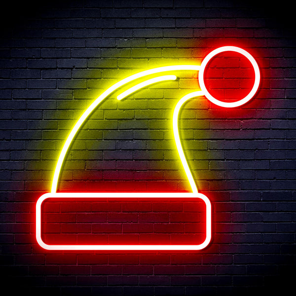 advpro-christmas-hat-ultra-bright-led-neon-sign-fnu0115 - Red & Yellow