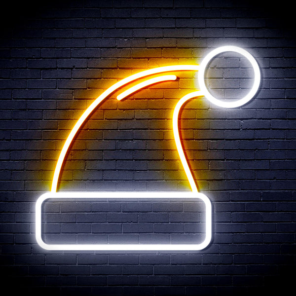 advpro-christmas-hat-ultra-bright-led-neon-sign-fnu0115 - White & Golden Yellow