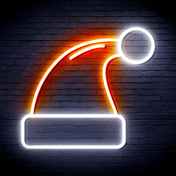 advpro-christmas-hat-ultra-bright-led-neon-sign-fnu0115 - White & Orange