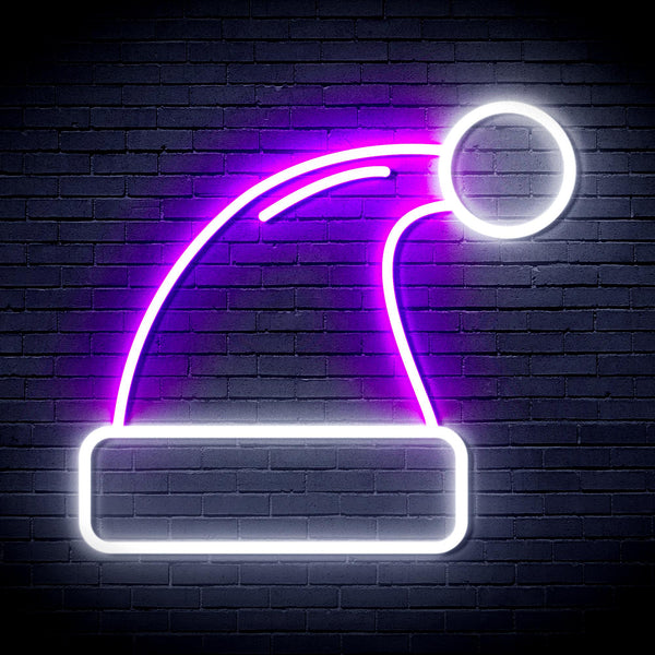 advpro-christmas-hat-ultra-bright-led-neon-sign-fnu0115 - White & Purple