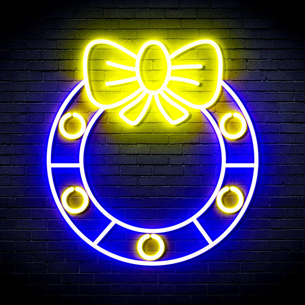 advpro-christmas-holly-ultra-bright-led-neon-sign-fnu0116 - Blue & Yellow