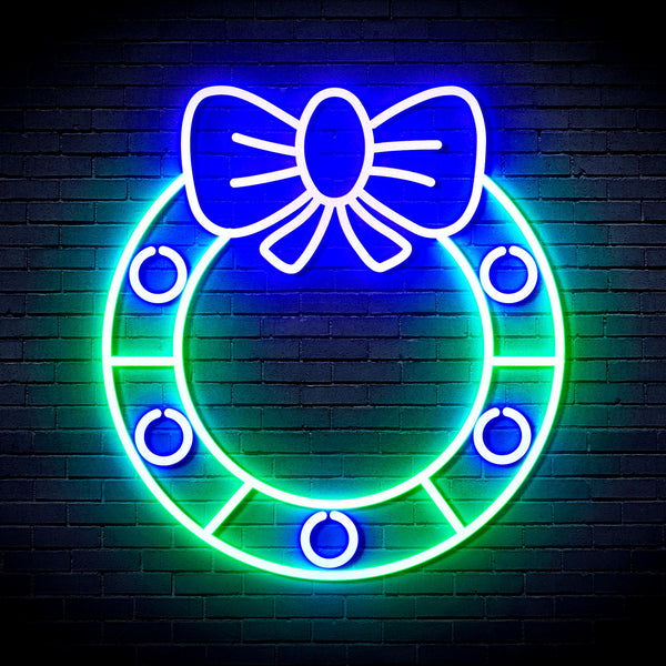 advpro-christmas-holly-ultra-bright-led-neon-sign-fnu0116 - Green & Blue