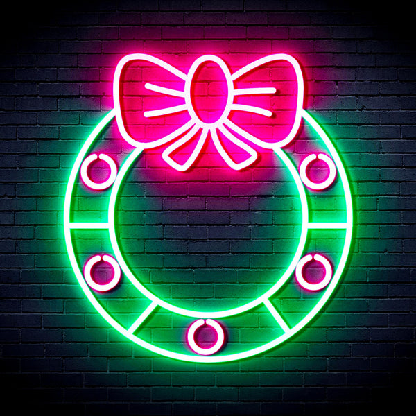 advpro-christmas-holly-ultra-bright-led-neon-sign-fnu0116 - Green & Pink
