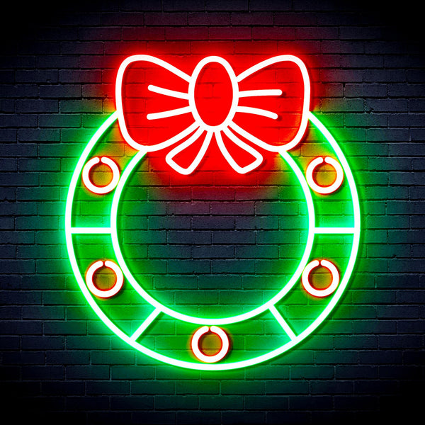 advpro-christmas-holly-ultra-bright-led-neon-sign-fnu0116 - Green & Red