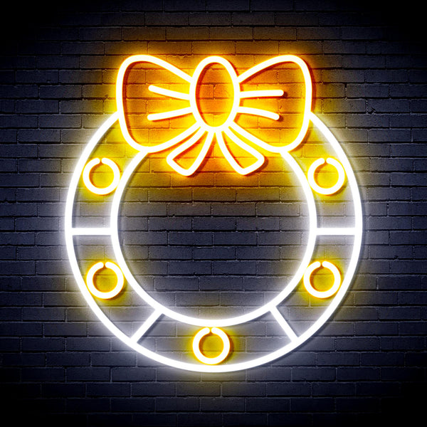 advpro-christmas-holly-ultra-bright-led-neon-sign-fnu0116 - White & Golden Yellow