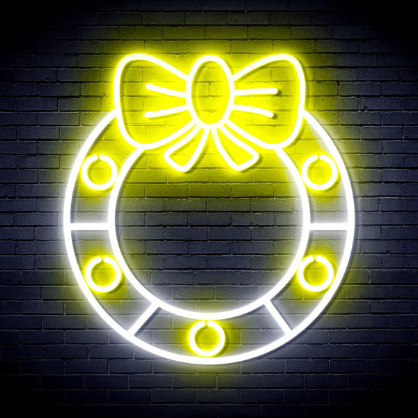 advpro-christmas-holly-ultra-bright-led-neon-sign-fnu0116 - White & Yellow