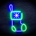 advpro-christmas-sock-ultra-bright-led-neon-sign-fnu0117 - Green & Blue