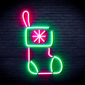 advpro-christmas-sock-ultra-bright-led-neon-sign-fnu0117 - Green & Pink