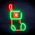 advpro-christmas-sock-ultra-bright-led-neon-sign-fnu0117 - Green & Red