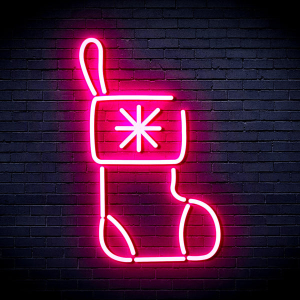 advpro-christmas-sock-ultra-bright-led-neon-sign-fnu0117 - Pink