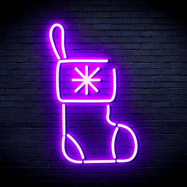 advpro-christmas-sock-ultra-bright-led-neon-sign-fnu0117 - Purple
