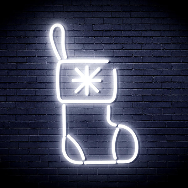 advpro-christmas-sock-ultra-bright-led-neon-sign-fnu0117 - White