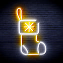 advpro-christmas-sock-ultra-bright-led-neon-sign-fnu0117 - White & Golden Yellow