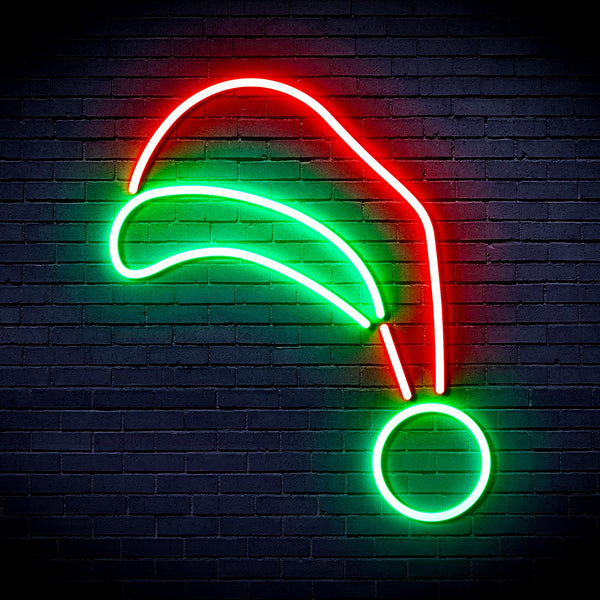 advpro-christmas-hat-ultra-bright-led-neon-sign-fnu0118 - Green & Red