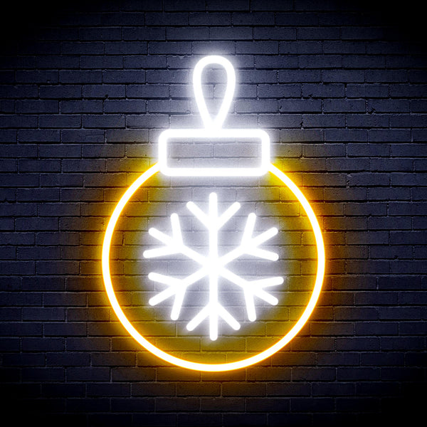 advpro-christmas-tree-ornament-ultra-bright-led-neon-sign-fnu0119 - White & Golden Yellow