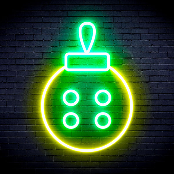advpro-christmas-tree-ornament-ultra-bright-led-neon-sign-fnu0120 - Green & Yellow