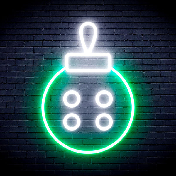 advpro-christmas-tree-ornament-ultra-bright-led-neon-sign-fnu0120 - White & Green