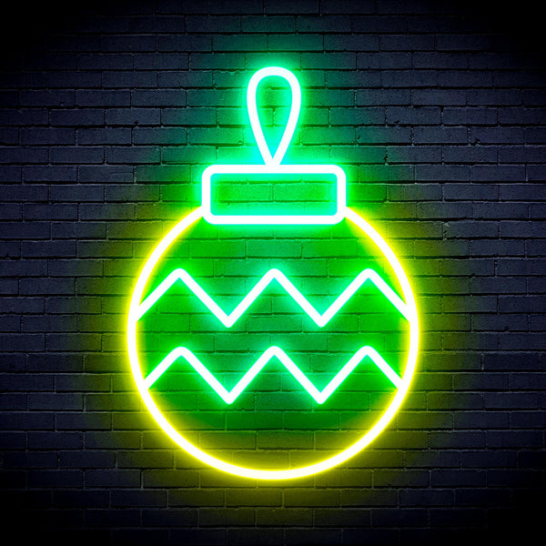 advpro-christmas-tree-ornament-ultra-bright-led-neon-sign-fnu0121 - Green & Yellow