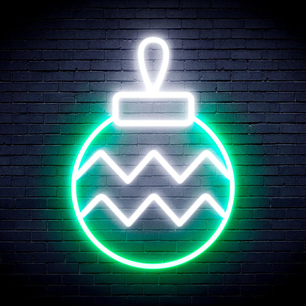advpro-christmas-tree-ornament-ultra-bright-led-neon-sign-fnu0121 - White & Green