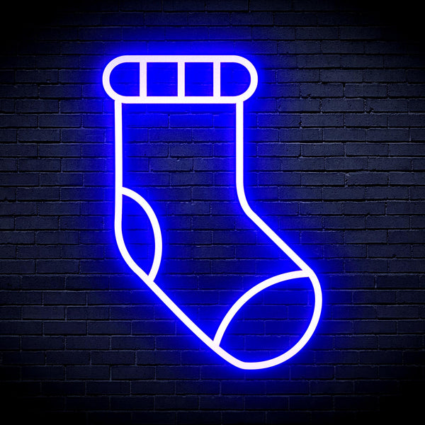 advpro-christmas-sock-ultra-bright-led-neon-sign-fnu0123 - Blue
