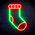 advpro-christmas-sock-ultra-bright-led-neon-sign-fnu0123 - Green & Red