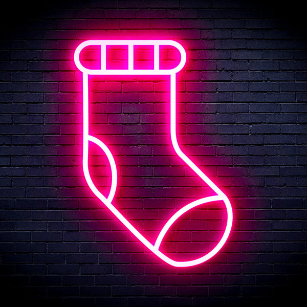 advpro-christmas-sock-ultra-bright-led-neon-sign-fnu0123 - Pink