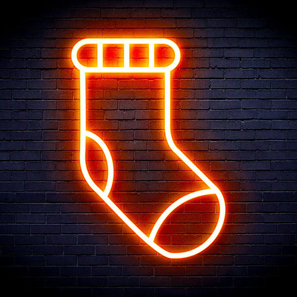 advpro-christmas-sock-ultra-bright-led-neon-sign-fnu0123 - Orange