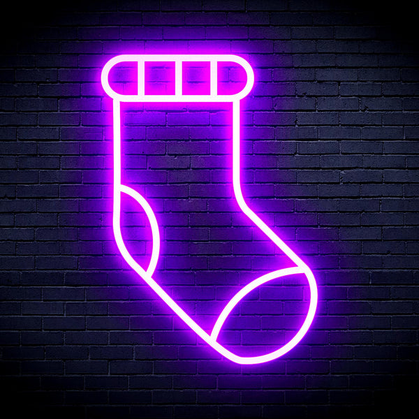 advpro-christmas-sock-ultra-bright-led-neon-sign-fnu0123 - Purple